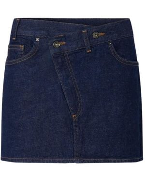 Liu Jo Asymmetric Denim Mini Skirt - Blue