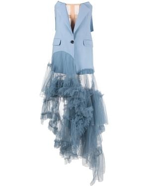 Act No1 Ruffled Jacket - Blue