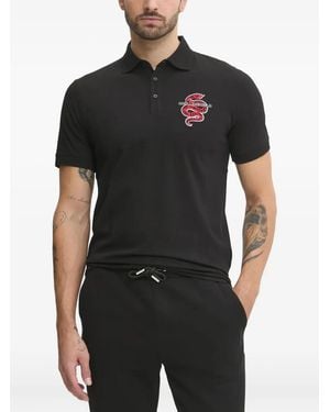 Karl Lagerfeld Poloshirt Mit Logo-Stickerei - Schwarz