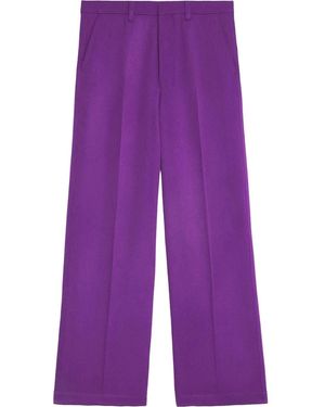 Ami Paris Wide-Leg Tailored Pants - Purple