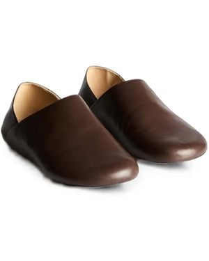 JW Anderson Mocassins En Cuir À Bout Rond - Brown