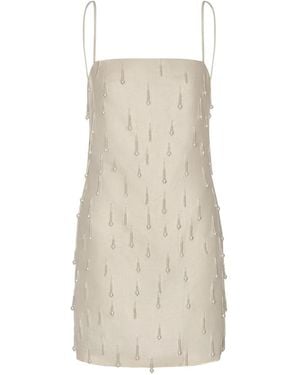 ANDRES OTALORA Beaded Mini Dress - Natural