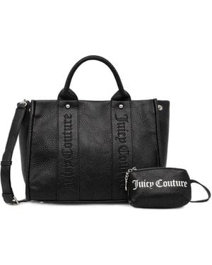 Juicy Couture エンボス サッチェルバッグ - ブラック