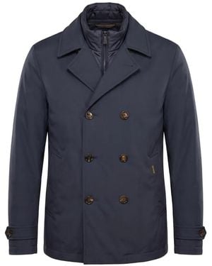 Moorer Albieri Double-Breasted Satin Jacket - Blue