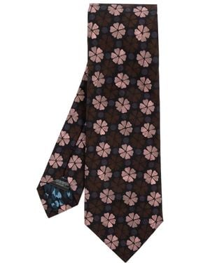 Paul Smith Floral-Pattern Cotton Tie - White