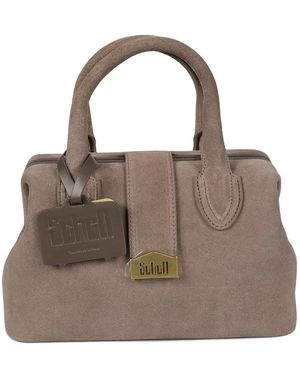 Schell Suede Logo-Plaque Tote Bag - Brown