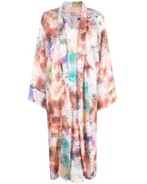 Bambah Two-Piece Floral-Print Midi Dress - White