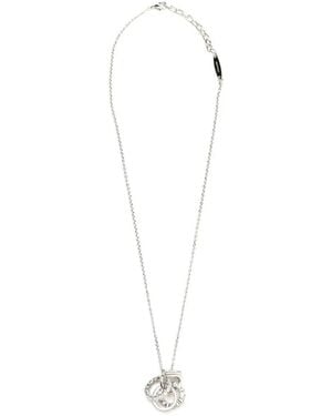 Ferragamo Collar Gancini Con Apliques De Cristal - Blanco