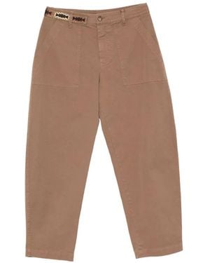 Bazar Deluxe Embroidered-Belt Patch-Pocket Pants - White