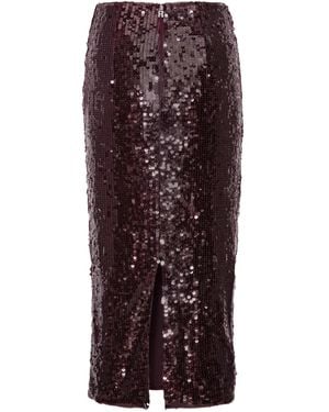 ROTATE BIRGER CHRISTENSEN Sequin pencil midi skirt - Morado
