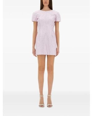Sportmax Rhinestone-Embellished Mini Dress - White