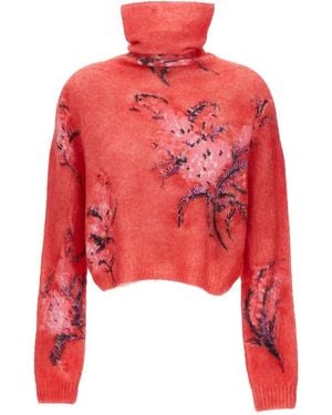 Des Phemmes Pullover Mit Blumen-Print - Rot