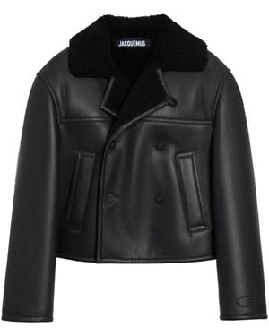 Jacquemus Short Shearling Jacket - Black