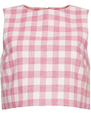 Cara Cara Gingham Sleeveless Top - Pink