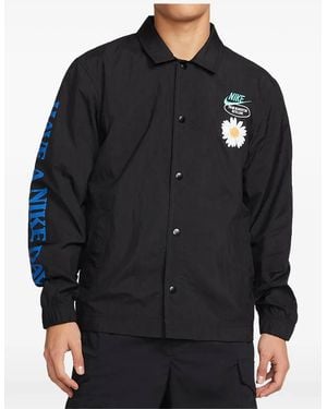 Nike Graphic-Print Coaches Jacket - Black