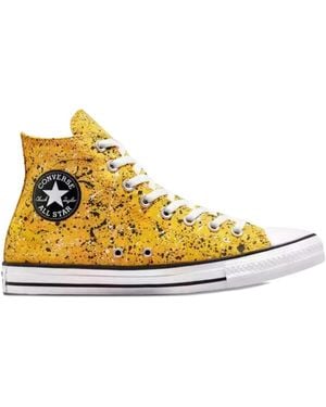 Converse Chuck Taylor All Star Paint Splatter High Sneakers - Yellow