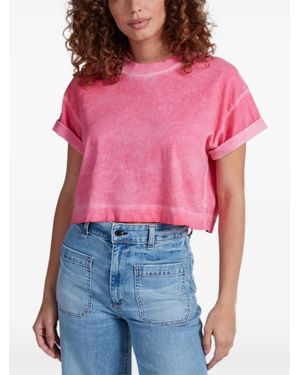 ASKK NY Acid-Wash Rolled-Cuff T-Shirt - Red