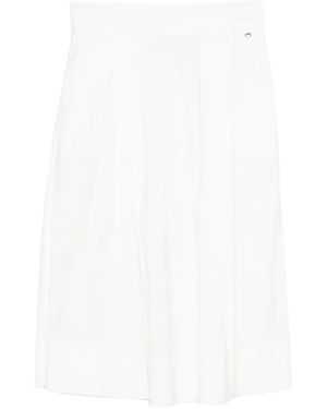Herno Falda Midi Plisada - Blanco