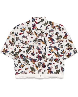 Sacai Floral-Print Shirt - White
