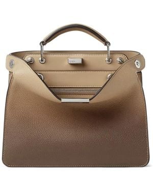Fendi Small Peekaboo Iseeu Leather Shoulder Bag - Brown