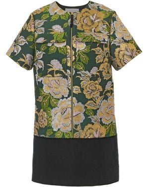 Carolina Herrera フローラル ミニドレス - グリーン