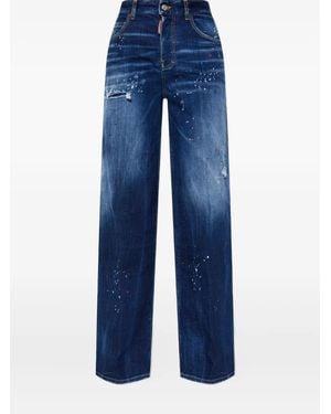 DSquared² Whiskering-Effect Jeans - Blue