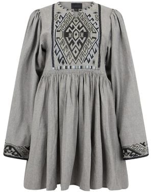 DIESEL Embroidered Long-Sleeve Dress - Grey
