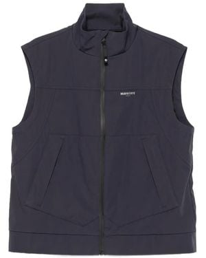 Murphy & Nye Logo-Print High-Neck Gilet - Blue