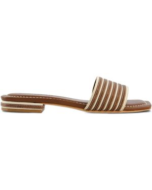 Bernardo 1946 Myko Striped Flat Sandals - Brown