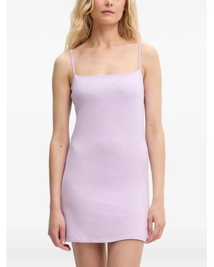 Juicy Couture Vestido Corto Con Aplique Del Logo - Morado