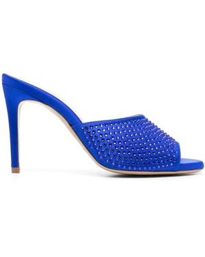 P.A.R.O.S.H. Pantoletten Mit Kristallen 110Mm - Blau