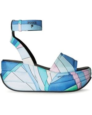 Emilio Pucci Ami 90mm プラットフォーム サンダル - ブルー