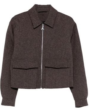 Patrizia Pepe Pocket Zip-Fastening Jacket - Brown
