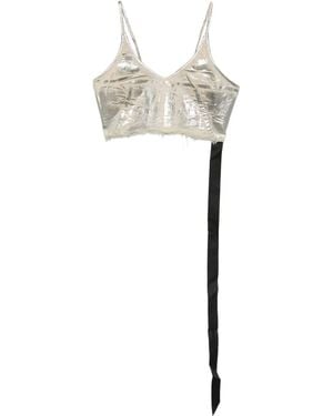 Rick Owens フレイド トップ - ホワイト