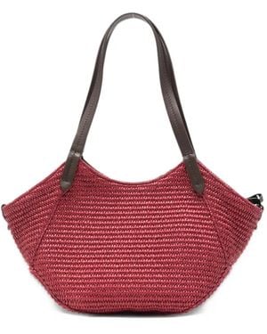 Brunello Cucinelli Sac À Main Tressé À Liseré En Cuir - Red