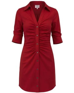 Cinq À Sept Robe Courte Elina À Fronces - Red