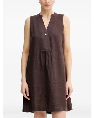 Benetton Sleeveless V-Neck Mini Dress - Brown