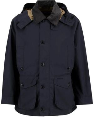Barbour Ventile Hooded Corduroy-Collar Jacket - Blue