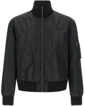 MM6 by Maison Margiela High-Neck Bomber Jacket - Black