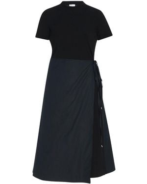 Rosetta Getty Apron Combo Midi Dress - Black