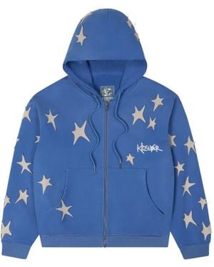 Kidsuper Star Appliqué Zip Hoodie - Blue