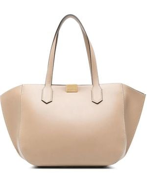 Karl Lagerfeld Leather Tote Bag - Natural