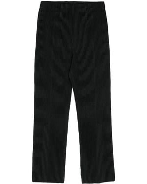 Homme Plissé Issey Miyake Straight-Leg Pleated Trousers - Black