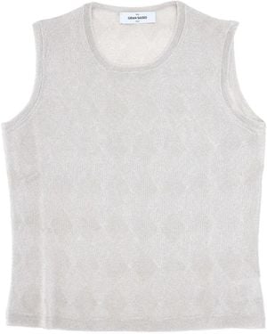 Gran Sasso Patterned-Jacquard Tank Top - White