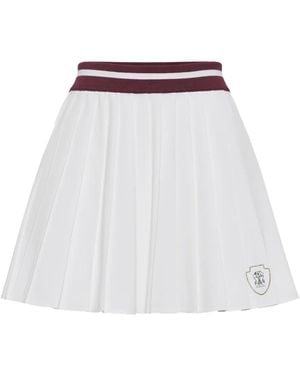 Brunello Cucinelli Falda corta plisada - Blanco