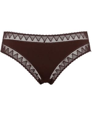 Eres Quotidien Lace-Trim Briefs - Brown