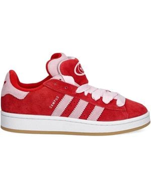 adidas Campus 00S Three-Stripe Suede Sneakers in Red | Lyst