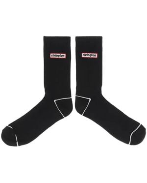 RRR123 Logo-Patch Ribbed Socks - Black