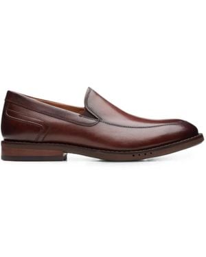 Clarks Un Hugh Step Leather Loafers - Brown