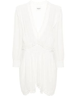 Isabel Marant Felie Lace-Trim Dress - White